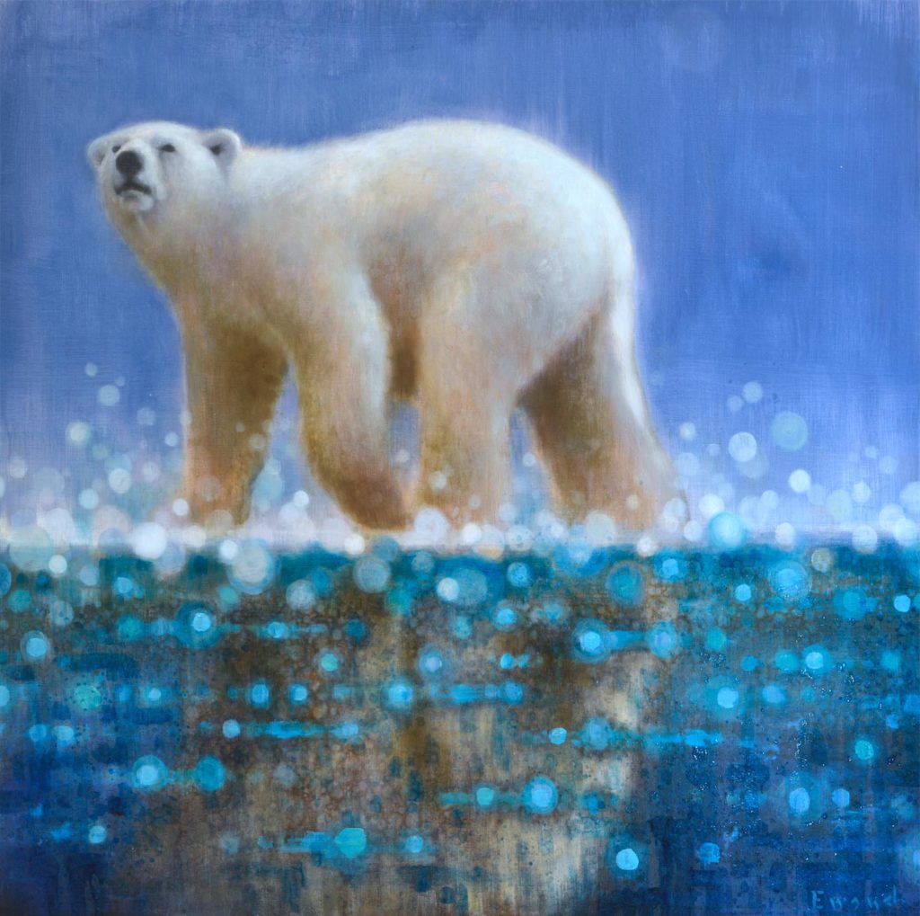 Polar Bear III<br>
oil on linen<br>
51" x 51"<br>
SOLD