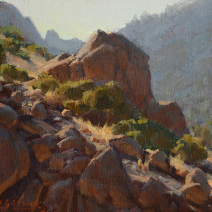 Canyon Rocks, oil on canvas board, 8 x 10 inches