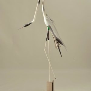 Bird #76, wood, paint, and mixed media, 66.5 x 14 x 30 inches, $8,500