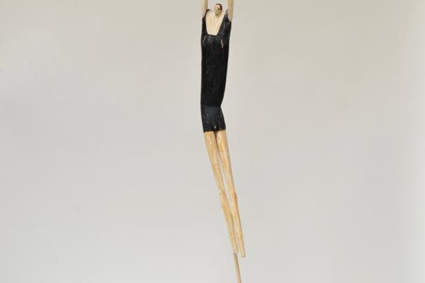 Diver #2, wood and paint, 61 x 12 x 9.5 inches, $5,500
