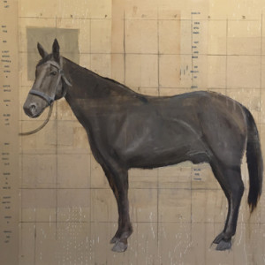 Comanche, oil and collage on paper, 32 x 40 inches