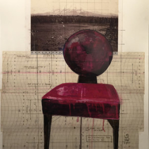 Devil Chair, mixed media on paper, 32 x 20 inches