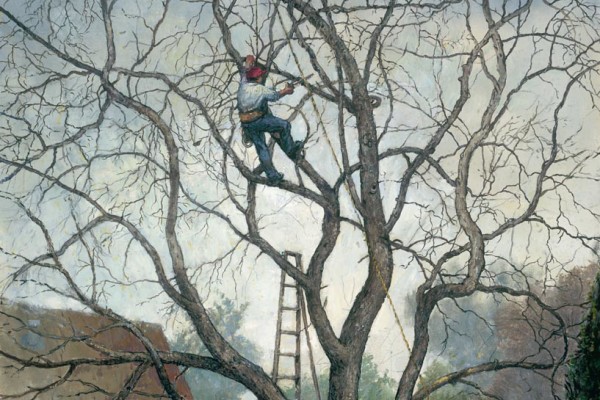 Tree Service, oil on linen, 44 x 36 inches, SOLD