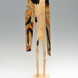Robert Brady, Warrior I, wood, rice paper, paint, and ink