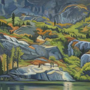 Phyllis Shafer,
Granite Cliffs, 
oil on linen, mounted on board,
9 x 12 inches,
SOLD