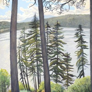 Phyllis Shafer,
Storm Over Fallen Leaf Lake, 
gouache on paper,
22.5 x 17 inches,
SOLD