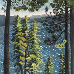 Phyllis Shafer,
Windy Day at Fallen Leaf Lake,
gouache,
22.5 x 16 inches,
SOLD