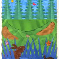 Bill Braun, Rabbits, acrylic on canvas, 31 x 24 inches, SOLD