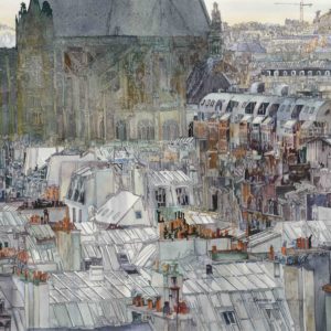 Salminen, John_Paris Rooftops_watercolor_21 x 28.75 inches