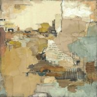 Louise Forbush, Water's Edge, mixed media on panel, 12 x 12 inches, $1,000