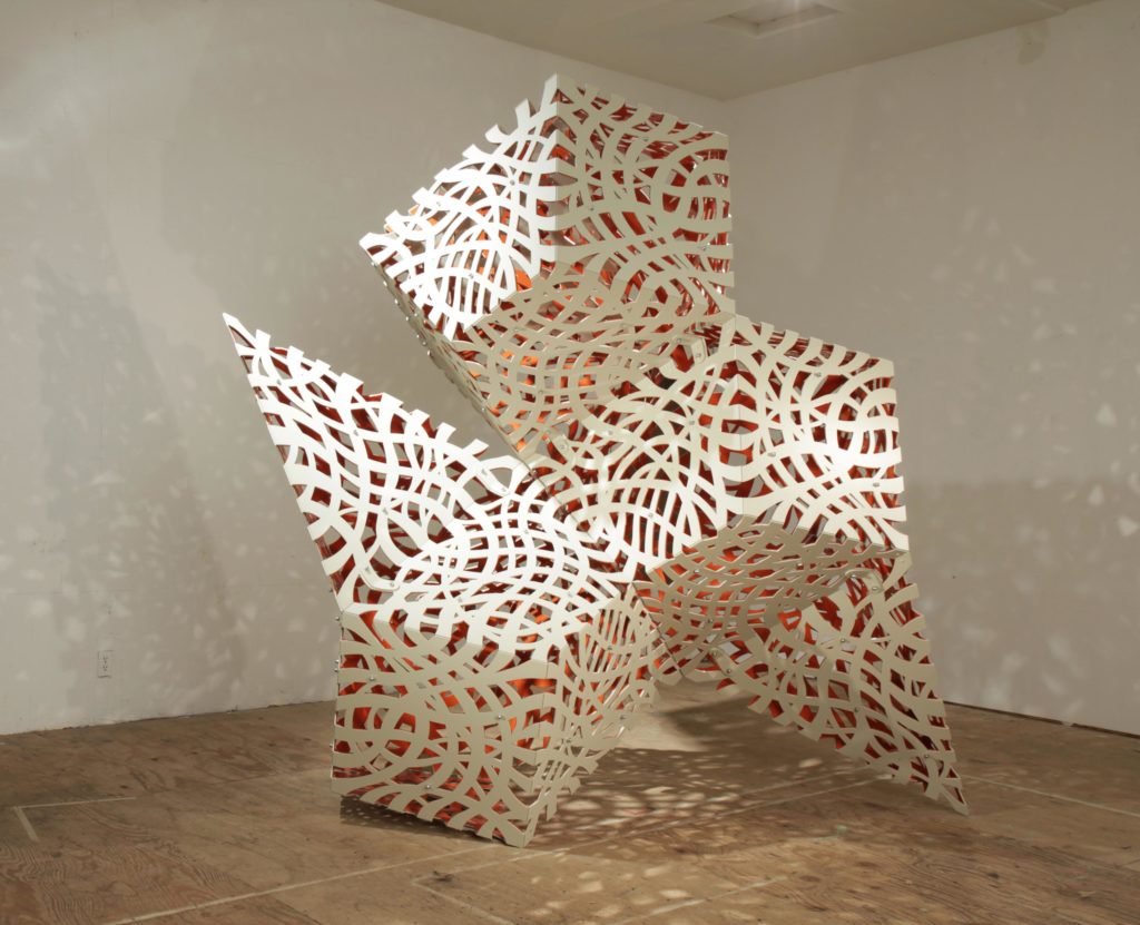 Linda Fleming, Helios, powder-coated steel, 100 (h) x 110 (w) x 56 (d) inches