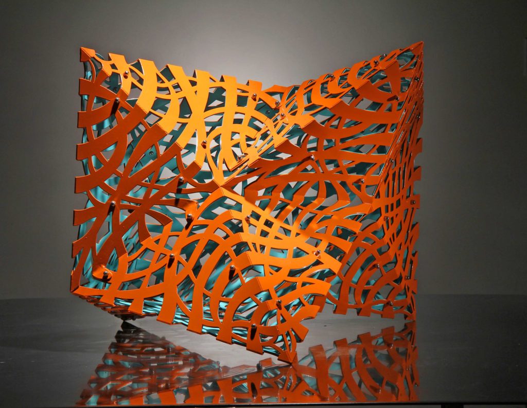 Linda Fleming, Meteorite, powder-coated steel, 19 (h) x 26 (w) x 23 (d) inches