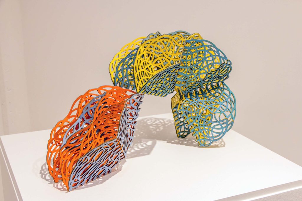 Linda Fleming, Wave, plywood and acrylic, 13 (h) x 21 (w) x 9 (d) inches