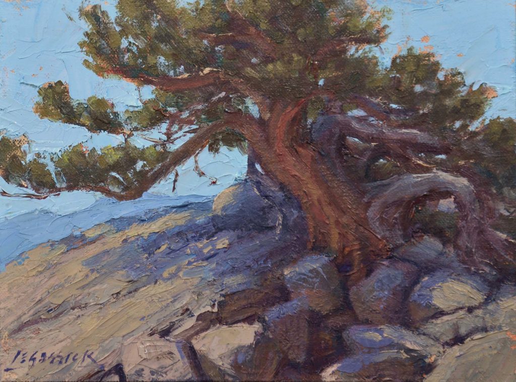 Eking Out a Living, oil on canvas board, 6 x 8 inches