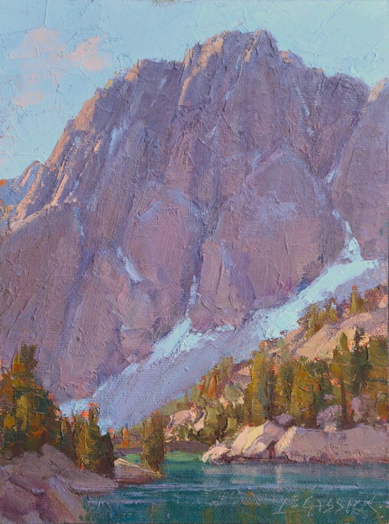 Morning at the Temple, oil on panel, 8 x 6 inches
