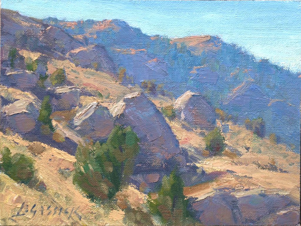 Rocky Hillside, oil on panel, 6 x 8 inches