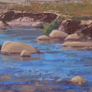 Stepping Stones, oil on canvas board, 6 x 8 inches