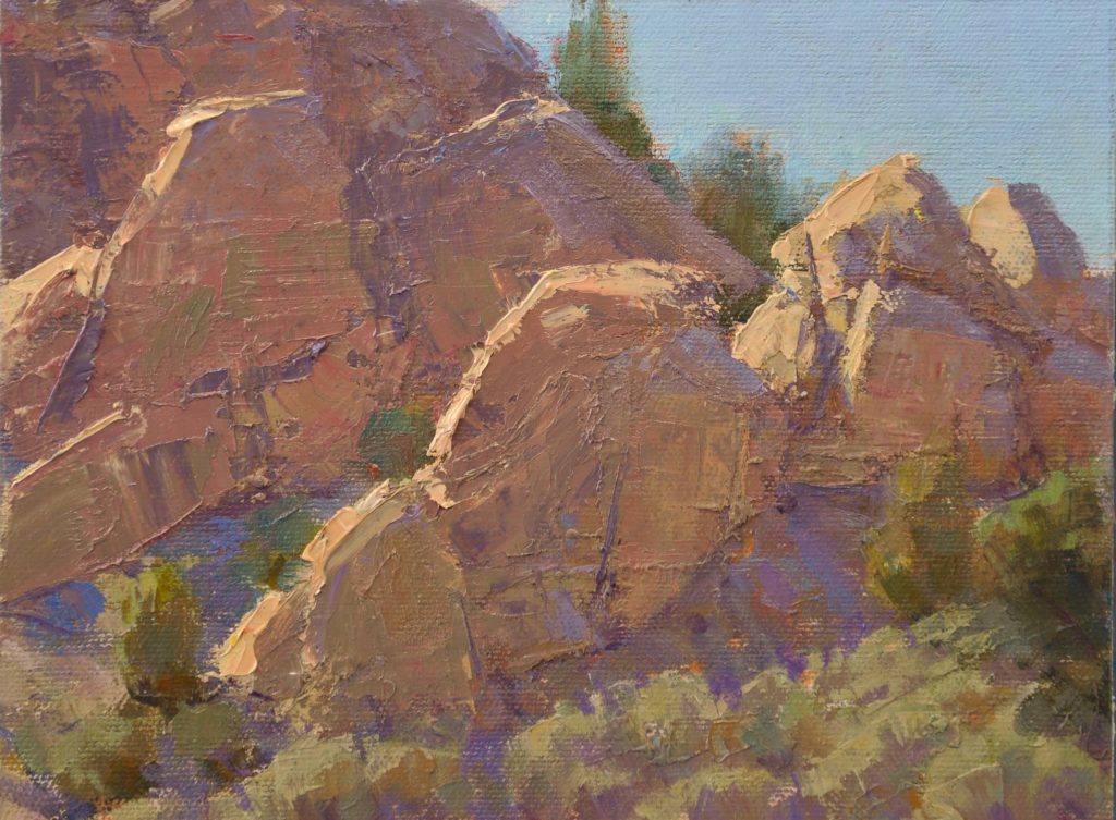 Warm Rocks, oil on panel, 6 x 8 inches