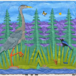 Great Blue Heron, acrylic on canvas, 33.75 x 36 inches, SOLD
