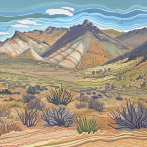 Painted Desert, gouache on paper, 8 x 19 inches, SOLD