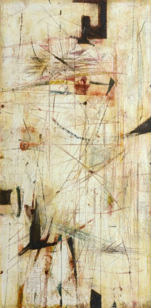 Mark Perlman, Terrain, encaustic on panel, 48 x 24 inches