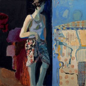 Linda Christensen, Night Museum, oil on canvas, 40 x 40 inches, SOLD