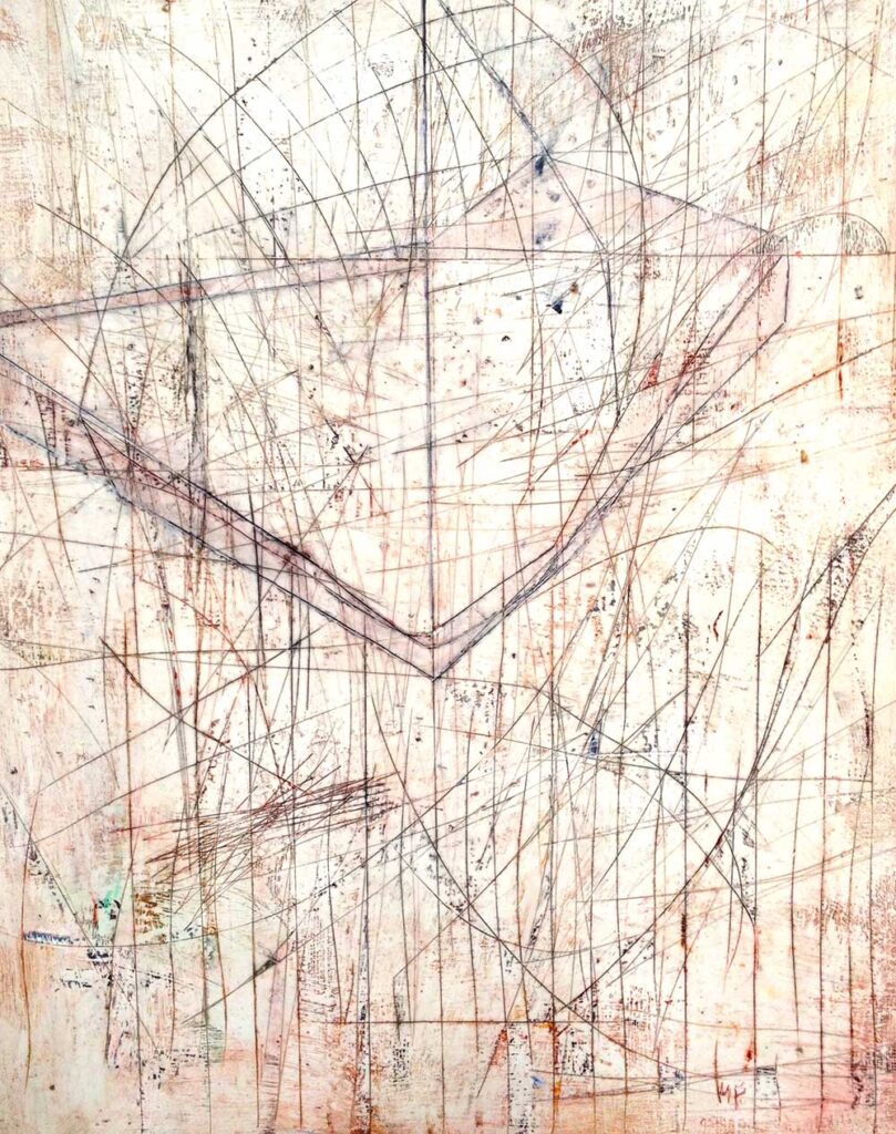 Mark Perlman, Fling, encaustic on panel, 60 x 48 inches, $9,000