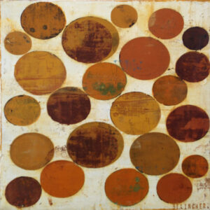 John Belingheri, Untitled (Ochre Square), oil on canvas, 17.5 x 17.5 inches, $2,500