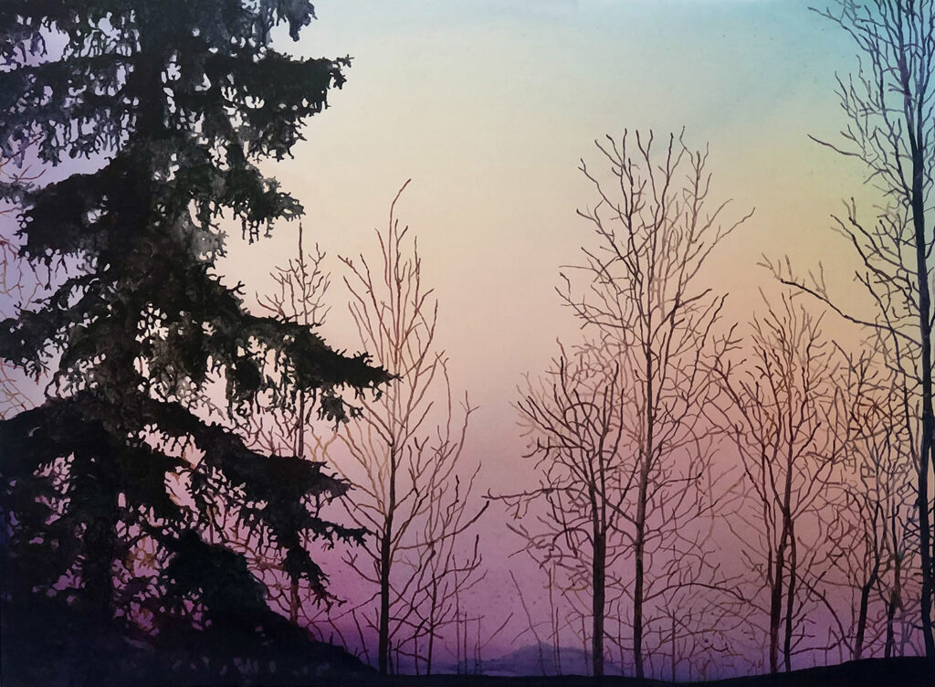 Kesler Woodward, Wanderer, acrylic on canvas, 36 x 48 inches, SOLD