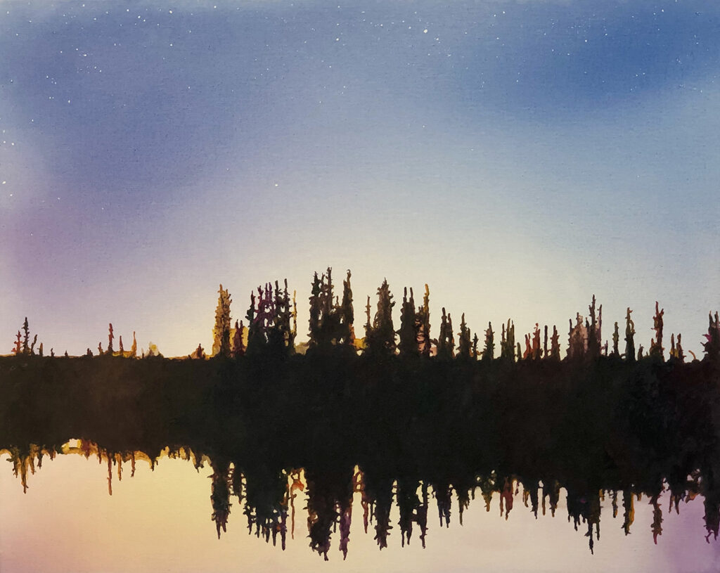 Kesler Woodward, Welcome, acrylic on canvas, 24 x 30 inches, SOLD