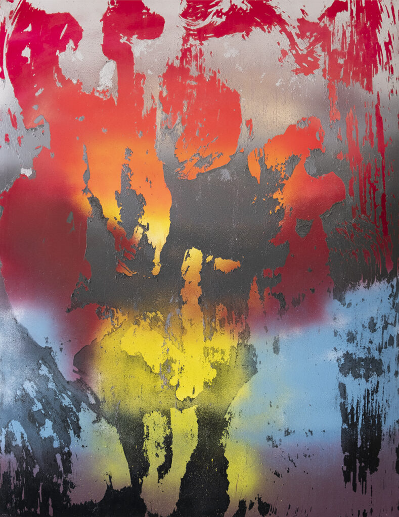Chris Trueman, VLNO, acrylic and acrylic spray paint on Yupo, mounted to sintra, 26 x 20 inches, $3,000
