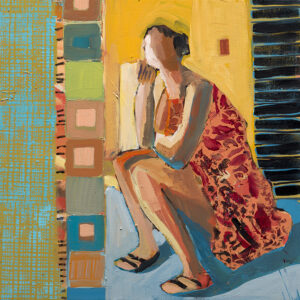 Print Dress, oil on canvas, 16 x 16 inches, SOLD