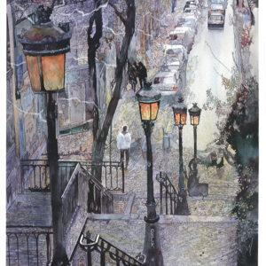 Steps, watercolor, 29 x 21 inches, SOLD