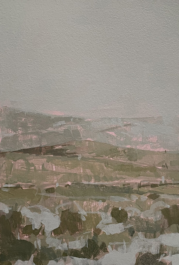 Murk, acrylic on paper, 6 x 4 inches, SOLD