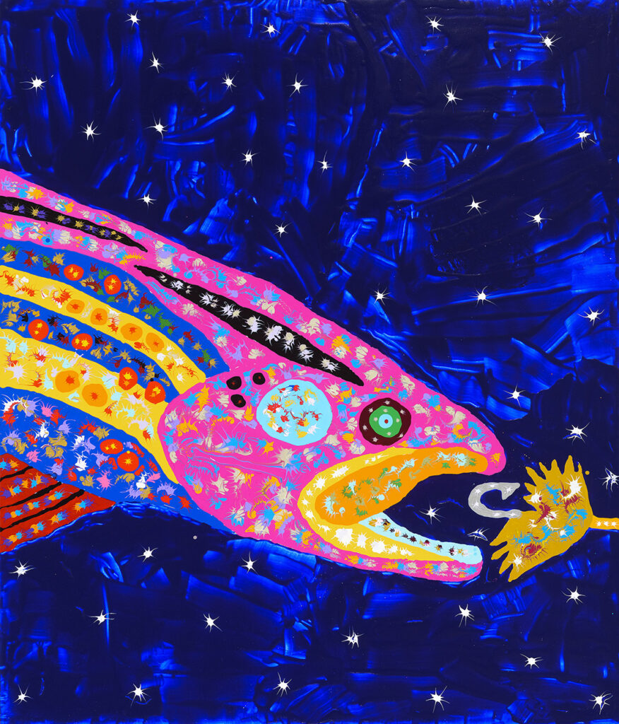 Joe Fay, Firehole Rainbow, acrylic on canvas, 56 x 48 inches, $9,000