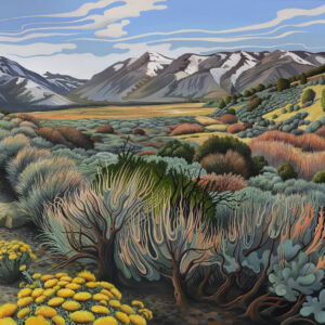 Among the Rabbitbrush and Sage, oil on linen, 26 x 34 inches
