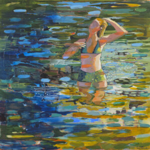 Linda Christensen, River Mouth II, oil on canvas, 72 x 72 inches, SOLD