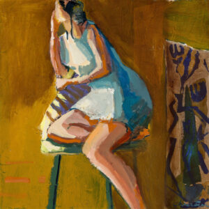 Linda Christensen, Portrait, oil on canvas, 20 x 20 inches, SOLD
