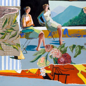 Linda Christensen, Torn Paper with Matisse, oil on canvas, 36 x 48 inches