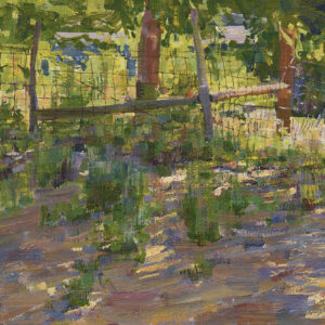 Ron Arthaud, Green Morning, oil on canvas, 12 x 26 inches, $1,700