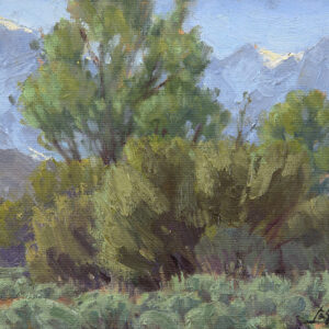 Jean LeGassick, Greening Up Down Here, oil on canvas on board, 6 x 8 inches, $1,100
