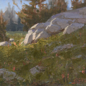 Jean LeGassick, Rocky Swale, oil on canvas board, 6 x 8 inches, $1,100