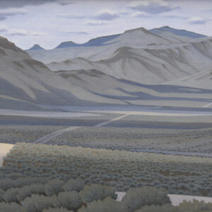 Jeff Nicholson, A Spring Drive North to Vya, oil on canvas panel, 18 x 28 inches, $6,000