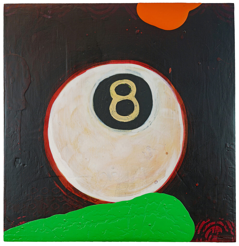 Eight Blanco, mixed media on panel, 22 x 22 inches
