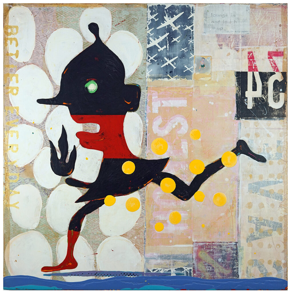 El Diablo, mixed media on panel, 48 x 48 inches