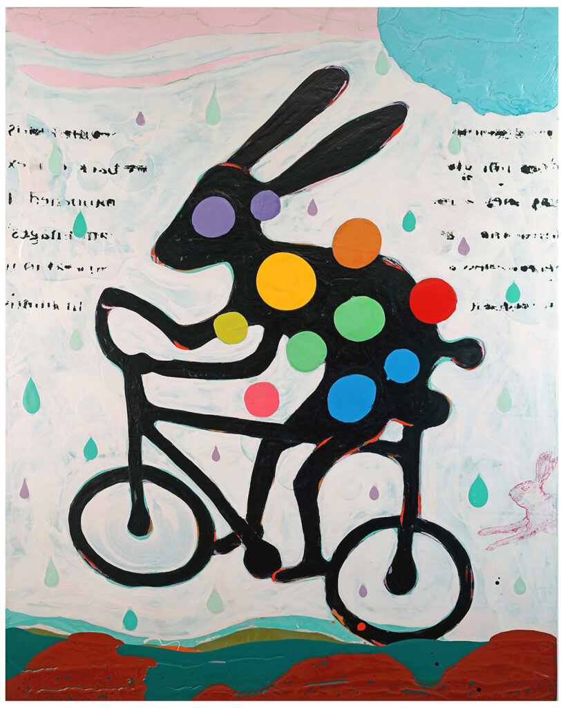 Life As Performance, mixed media on panel, 60 x 48 inches, SOLD