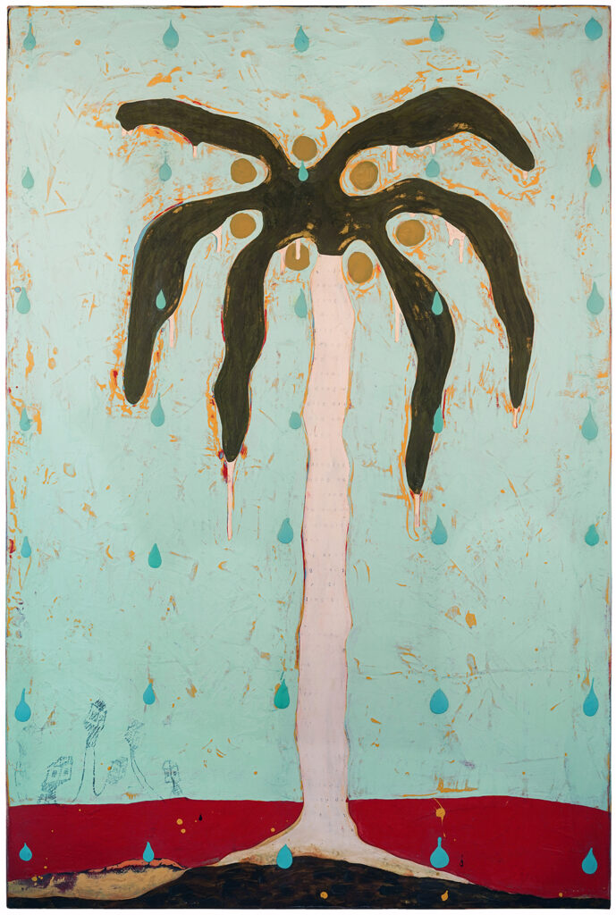 Midsummer, mixed media on panel, 72 x 48 inches