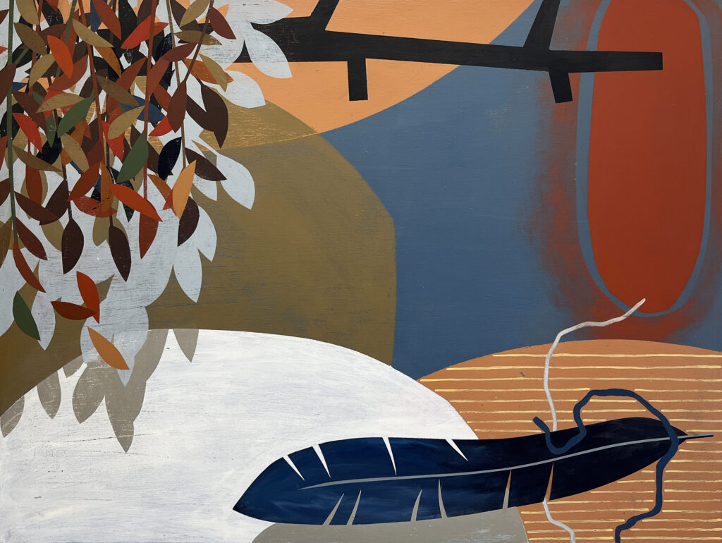 Everything in its Right Place, mixed media on panel, 36 x 48 inches, $4,500