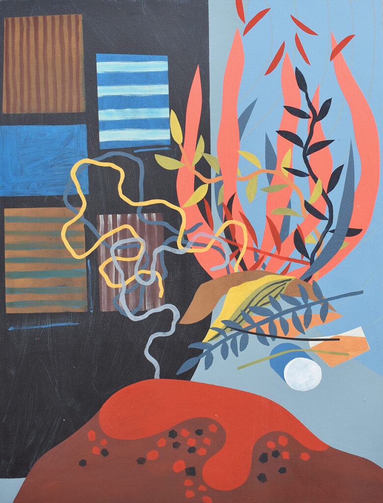 Roadside, mixed media on panel, 40 x 30 inches, $3,300