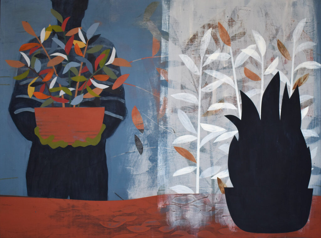 We Come in Peace, mixed media on panel, 36 x 48 inches, $4,500